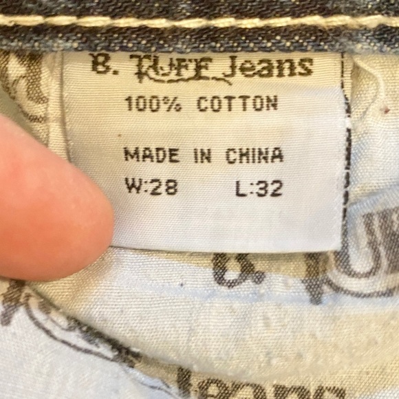 B. Tuff 28x30 Torque Mens Cowboy Bootcut Jeans (Tag 28x32) Embroidered Distress - Picture 10 of 13